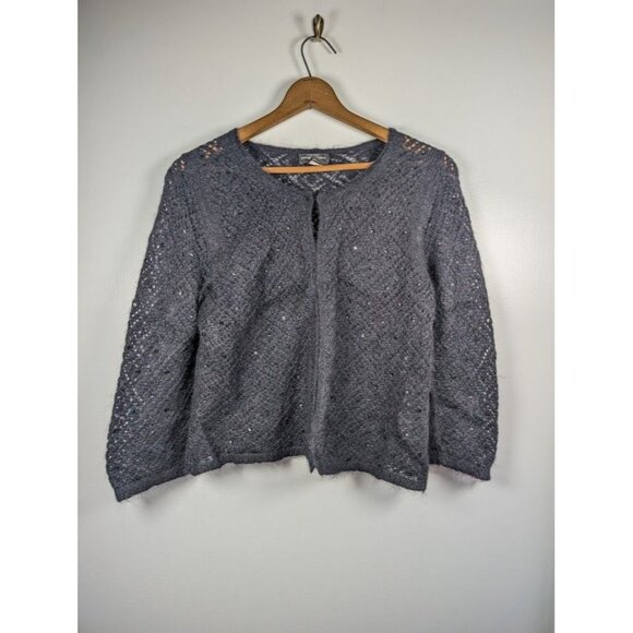 Banana Republic Cardigan Sweater Women Large Mohair Witchy Dark Fairy Whimsigoth - Picture 7 of 7